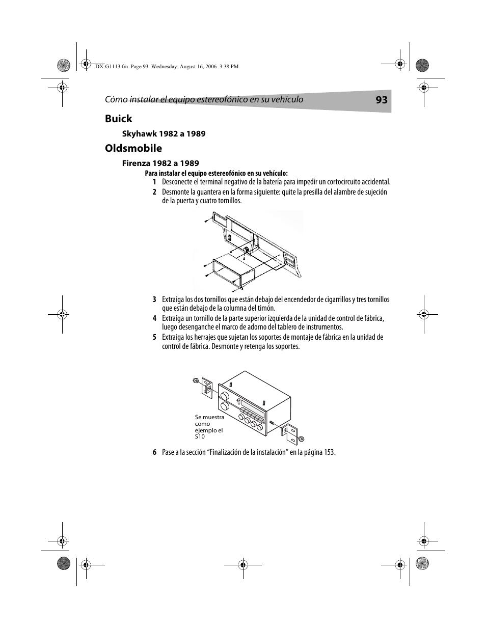 93 buick, Oldsmobile | Dynex DX-G1113 User Manual | Page 93 / 156