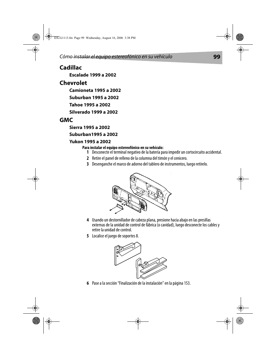 99 cadillac, Chevrolet | Dynex DX-G1113 User Manual | Page 99 / 156