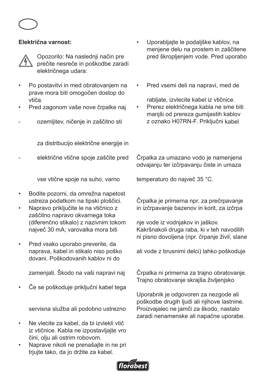 Namen uporabe | Florabest FTS 1100 A1 User Manual | Page 34 / 74