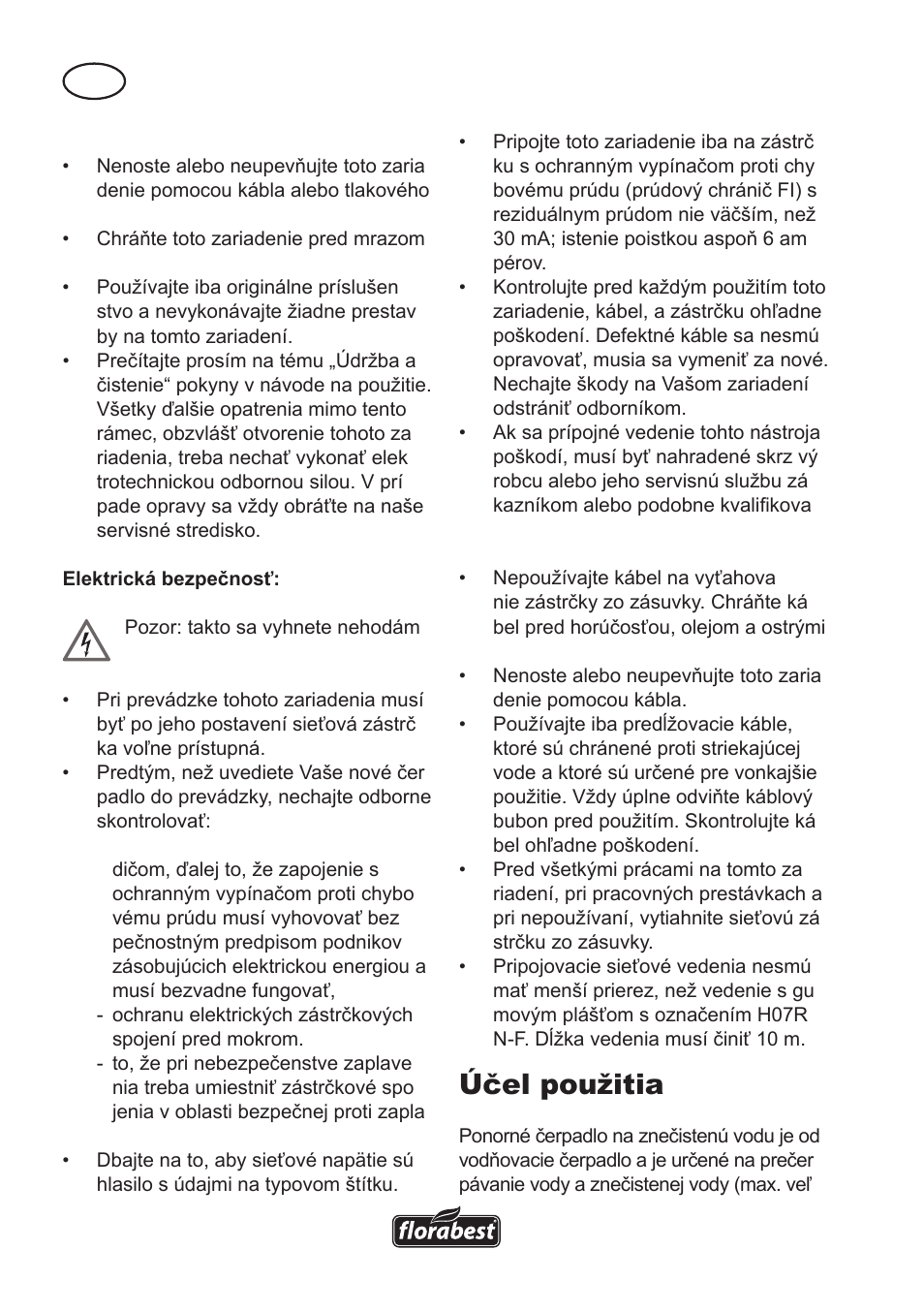 Účel použitia | Florabest FTS 1100 A1 User Manual | Page 54 / 74