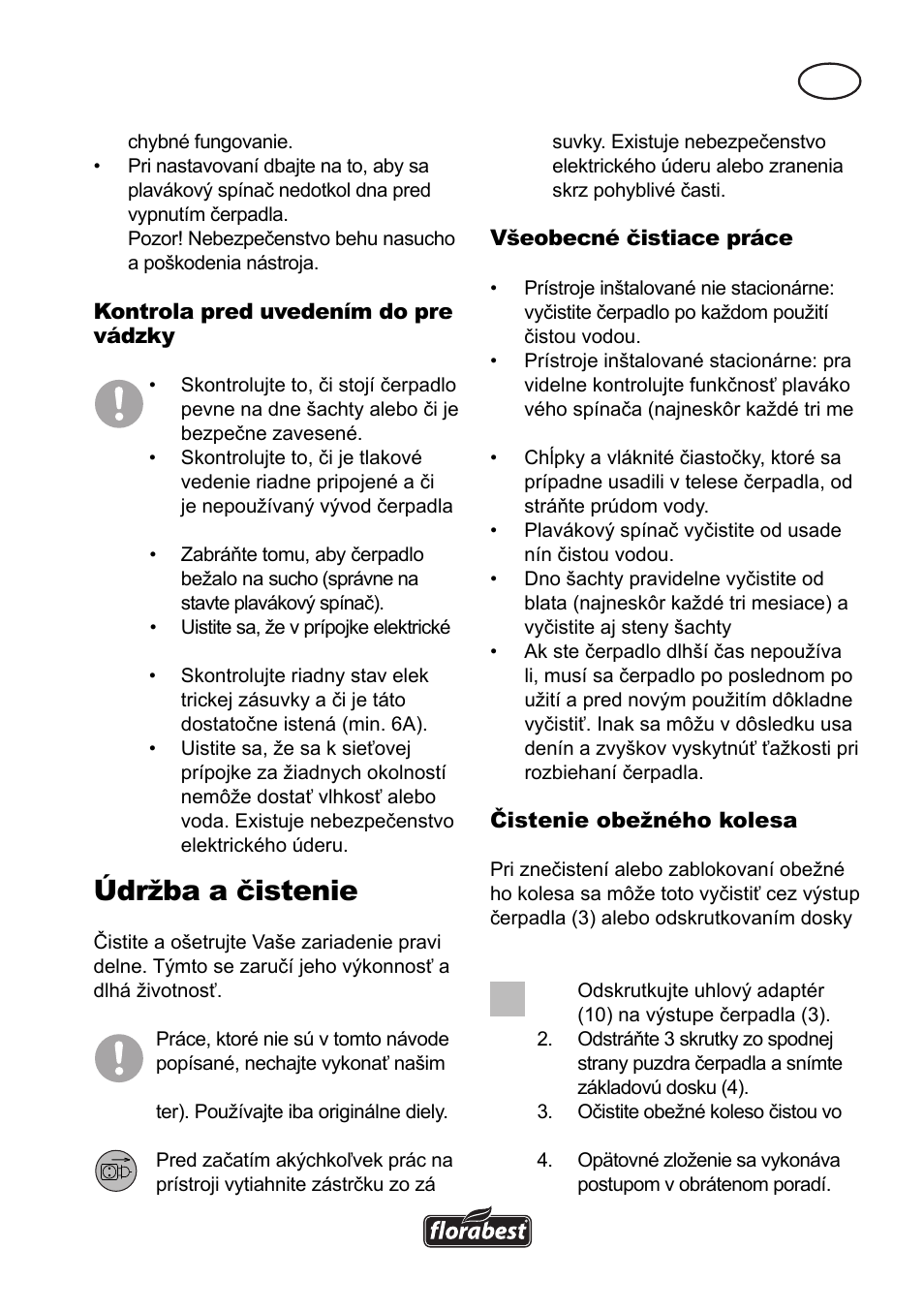 Údržba a čistenie | Florabest FTS 1100 A1 User Manual | Page 57 / 74