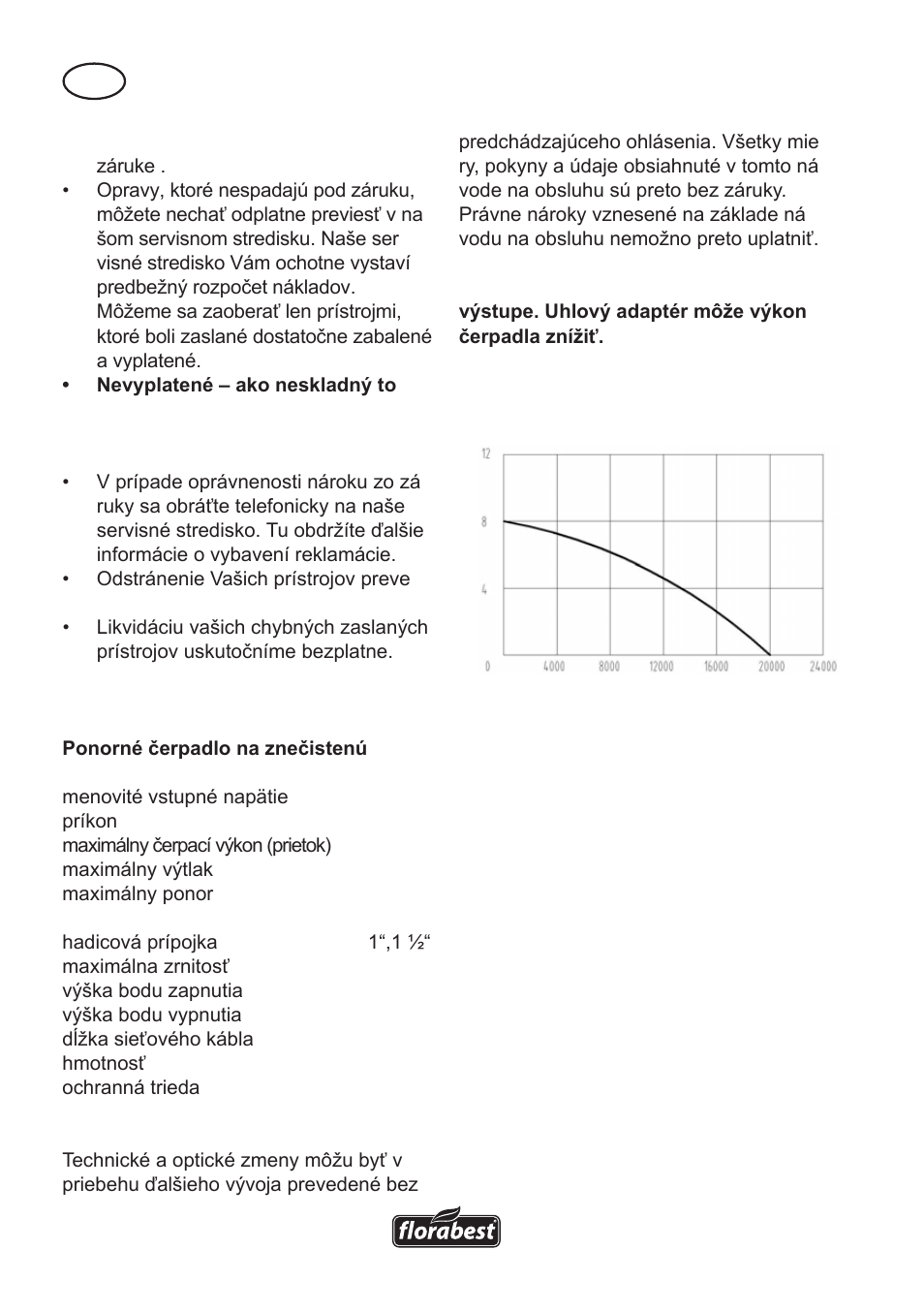Technické údaje | Florabest FTS 1100 A1 User Manual | Page 60 / 74