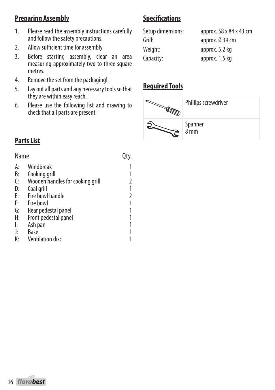 Florabest 1238L3 User Manual | Page 16 / 22