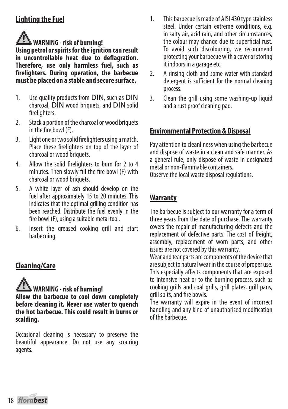 Florabest 1238L3 User Manual | Page 18 / 22