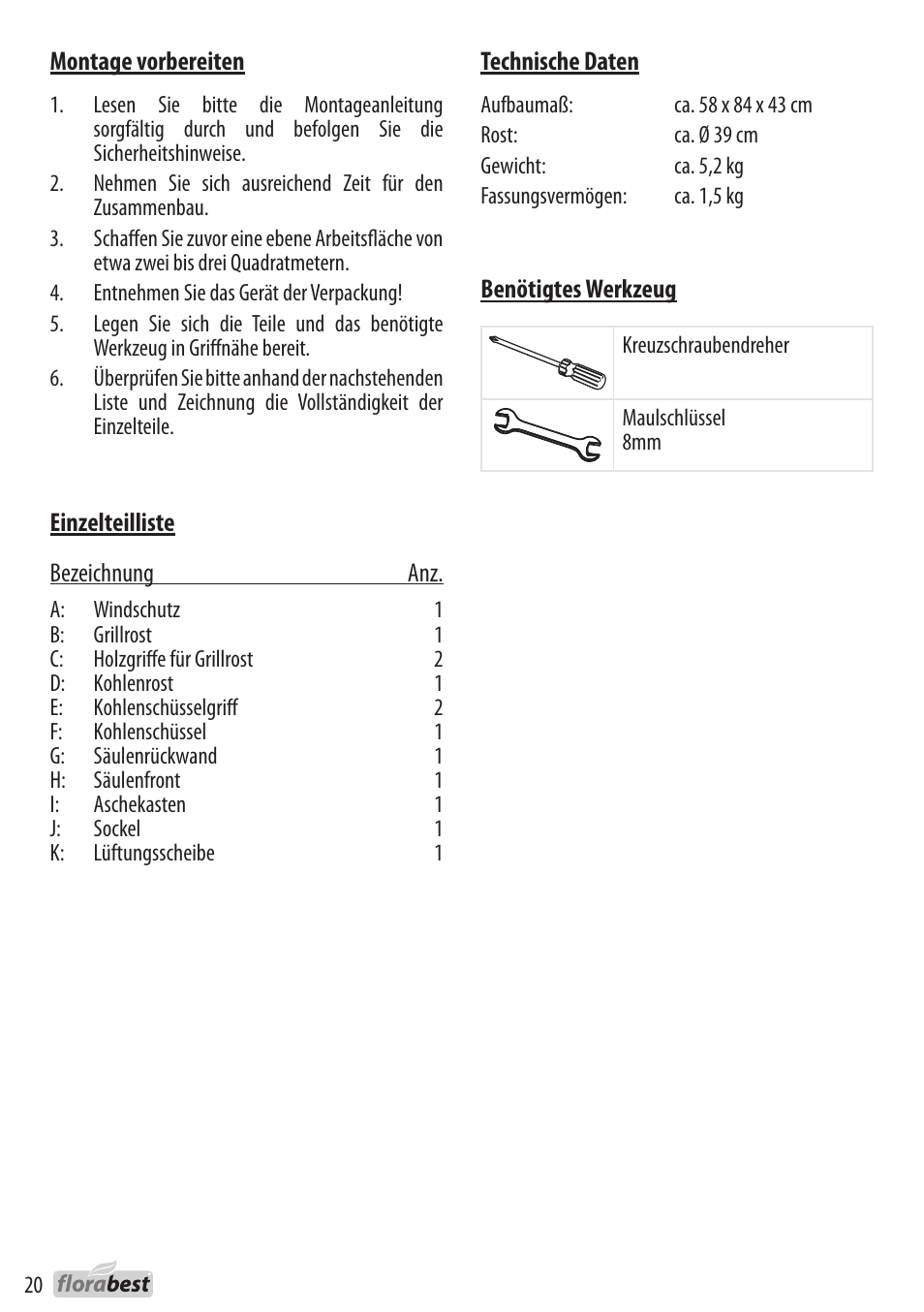 Florabest 1238L3 User Manual | Page 20 / 22