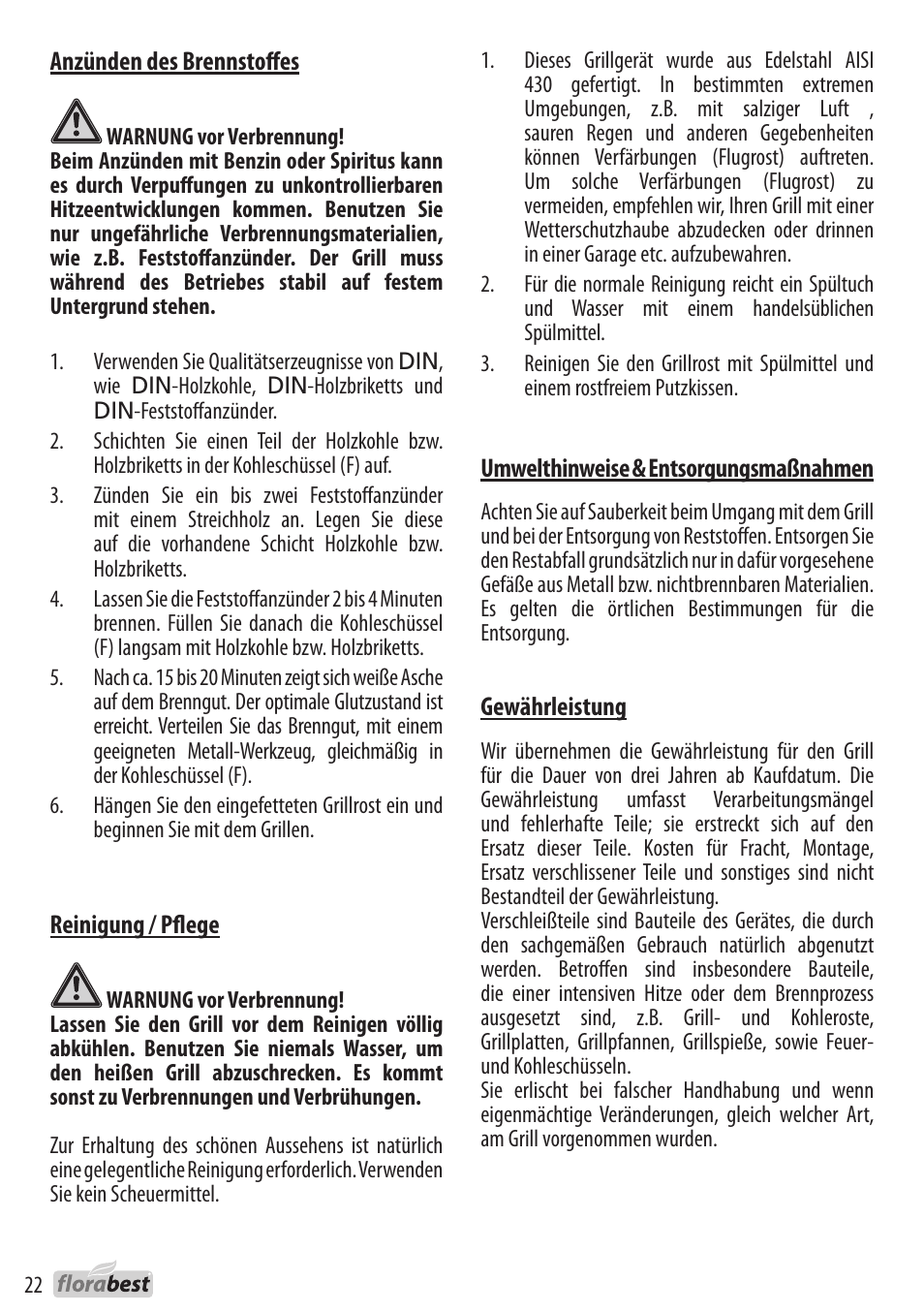 Florabest 1238L3 User Manual | Page 22 / 22