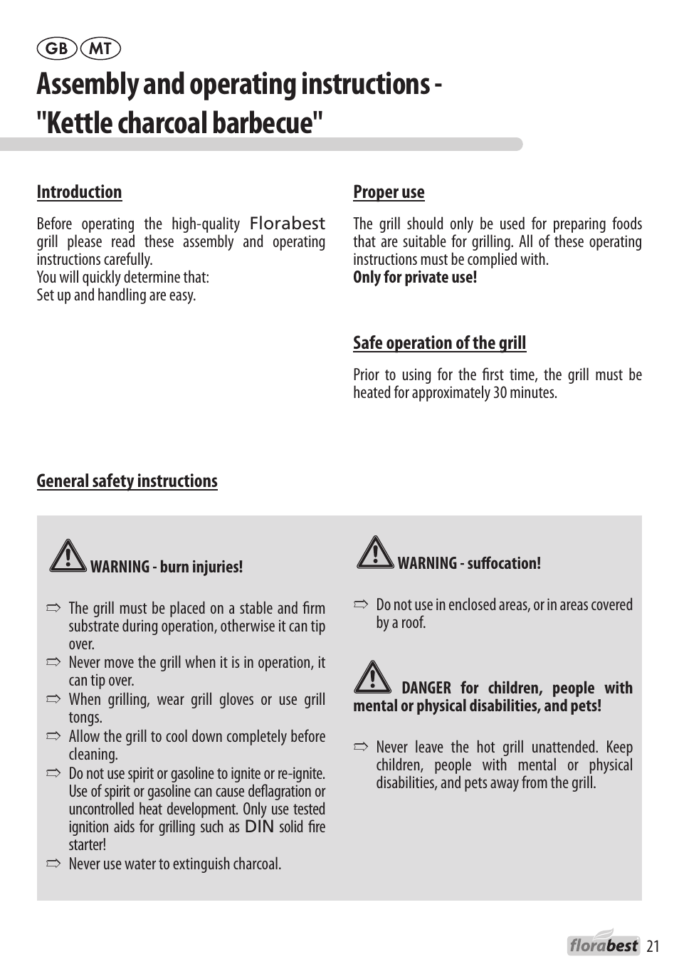 Florabest 1226L7 User Manual | Page 21 / 32