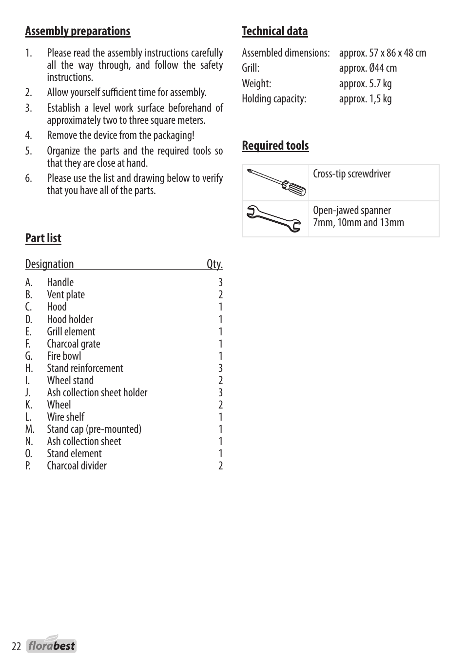 Florabest 1226L7 User Manual | Page 22 / 32