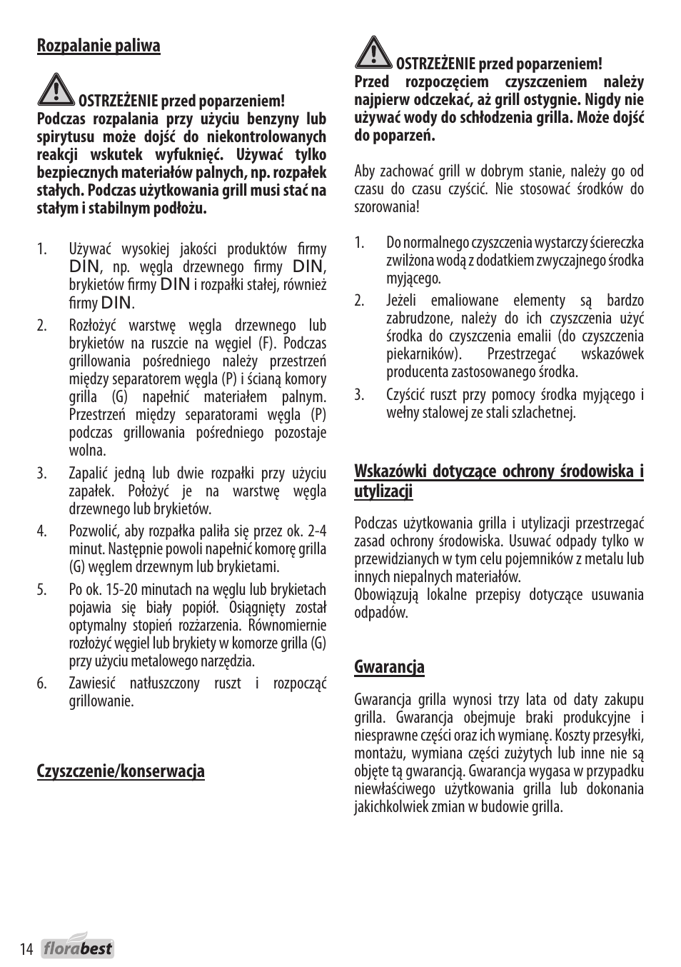 Florabest 1226L7 User Manual | Page 14 / 44