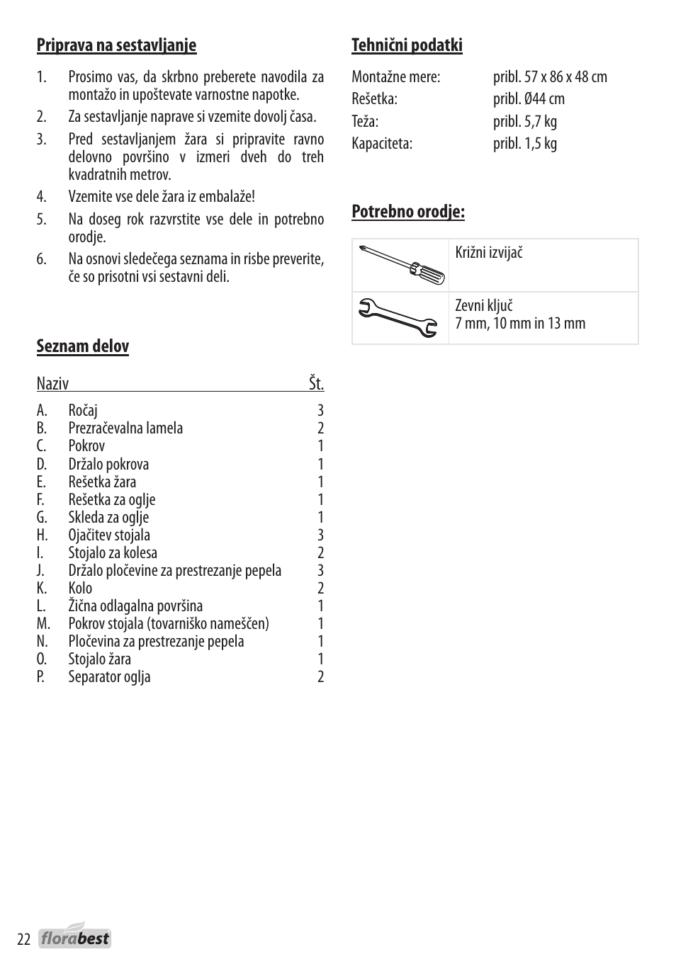 Florabest 1226L7 User Manual | Page 22 / 44