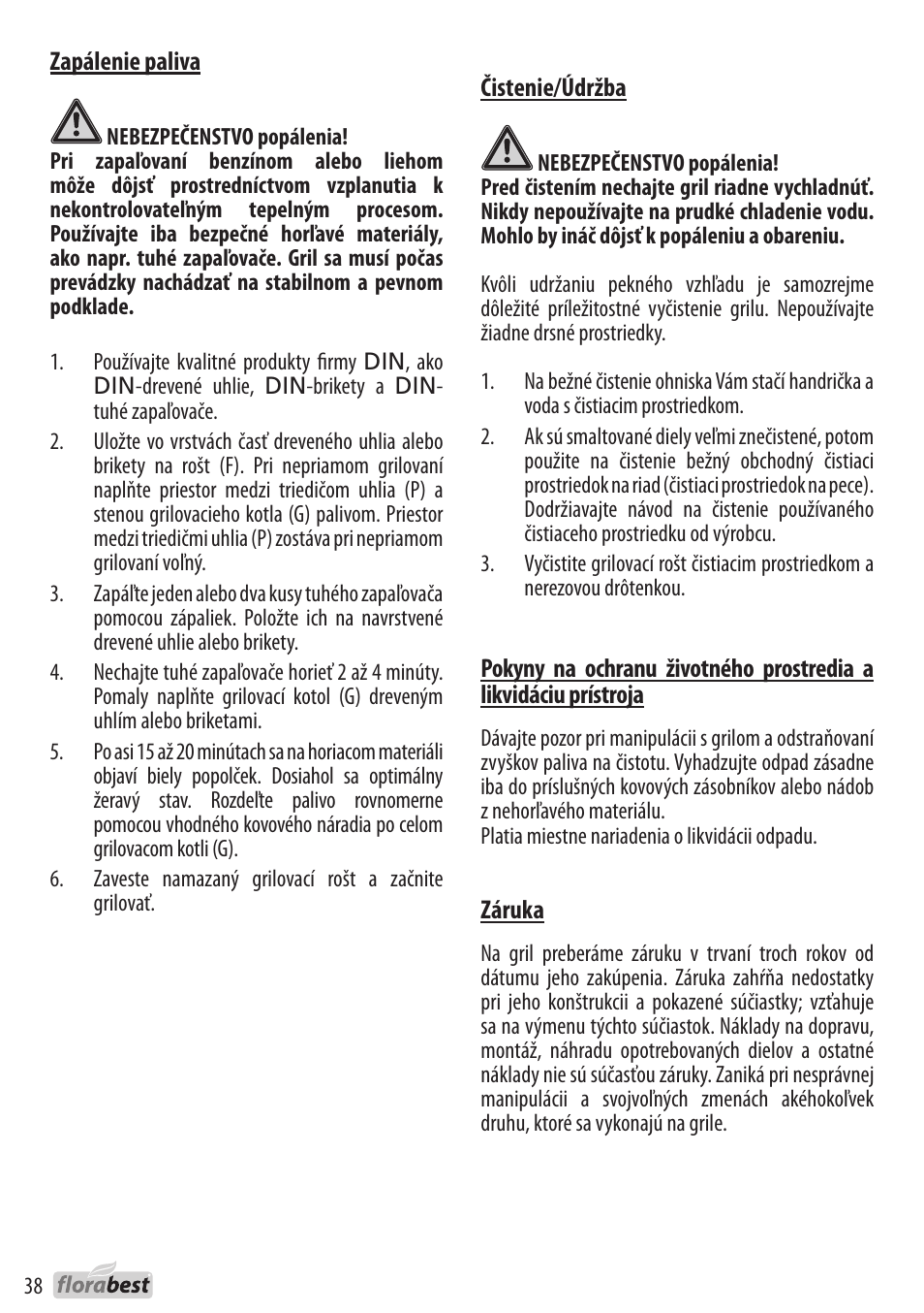 Florabest 1226L7 User Manual | Page 38 / 44