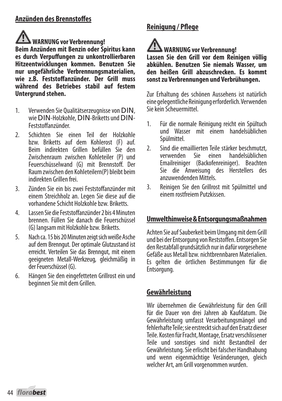 Florabest 1226L7 User Manual | Page 44 / 44