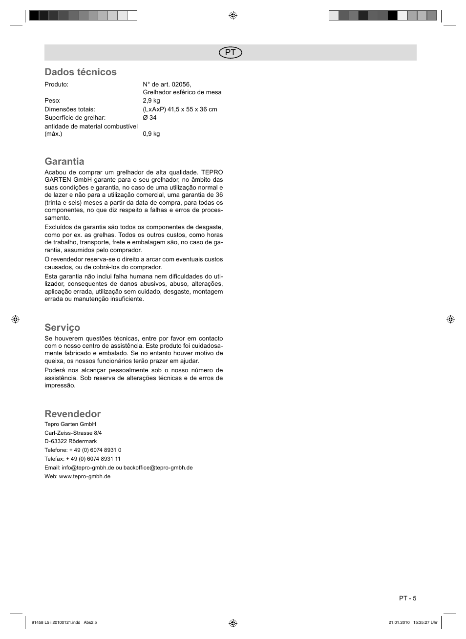 Dados técnicos, Garantia, Serviço | Revendedor | Florabest HC-91458 User Manual | Page 19 / 32