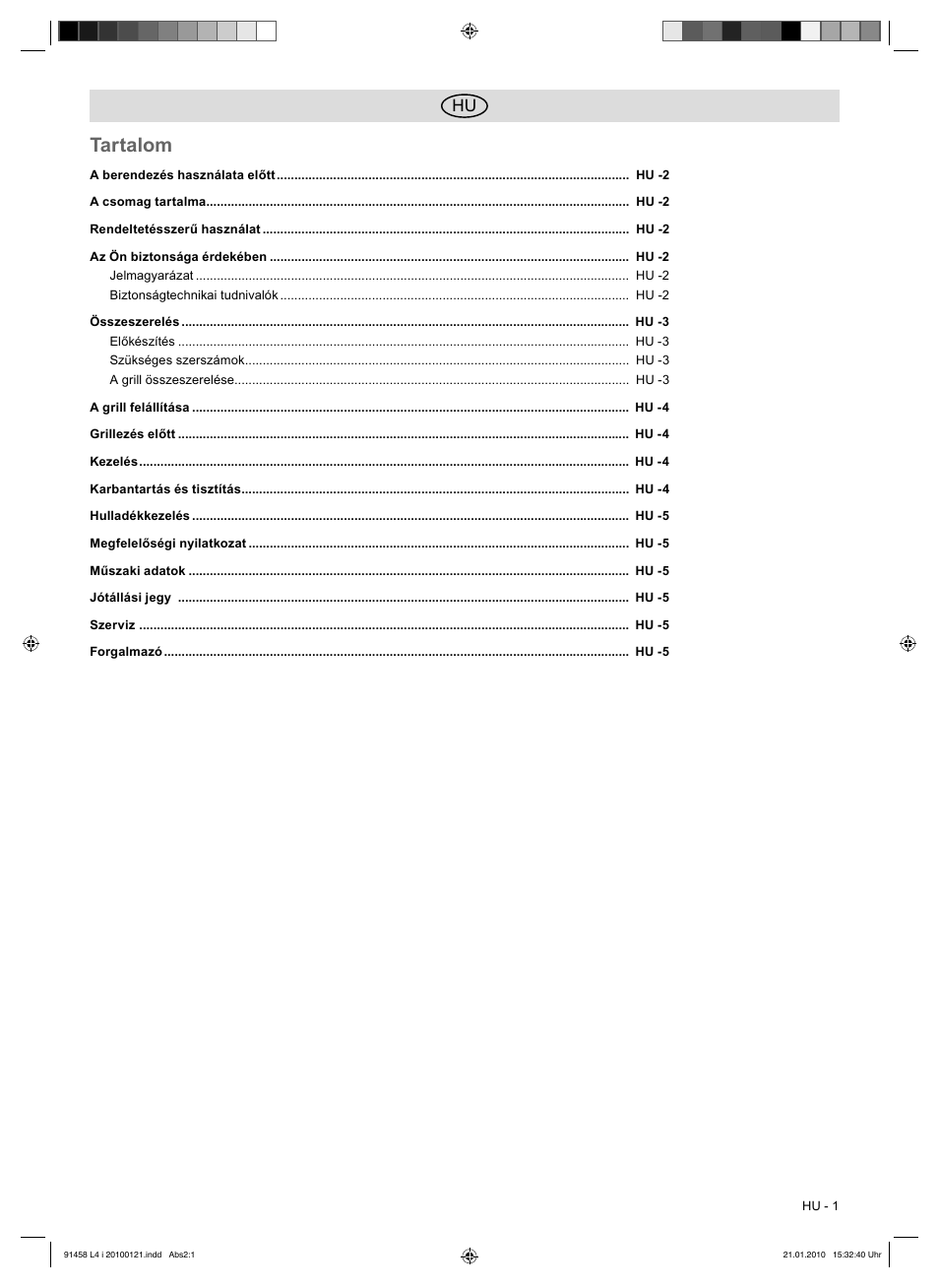 Tartalom | Florabest HC-91458 User Manual | Page 15 / 50