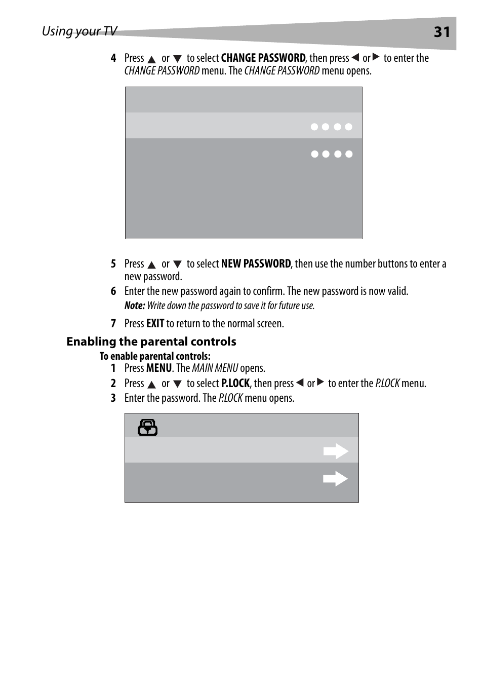 Enabling the parental controls, To enable parental controls | Dynex DX-R20TV User Manual | Page 31 / 142