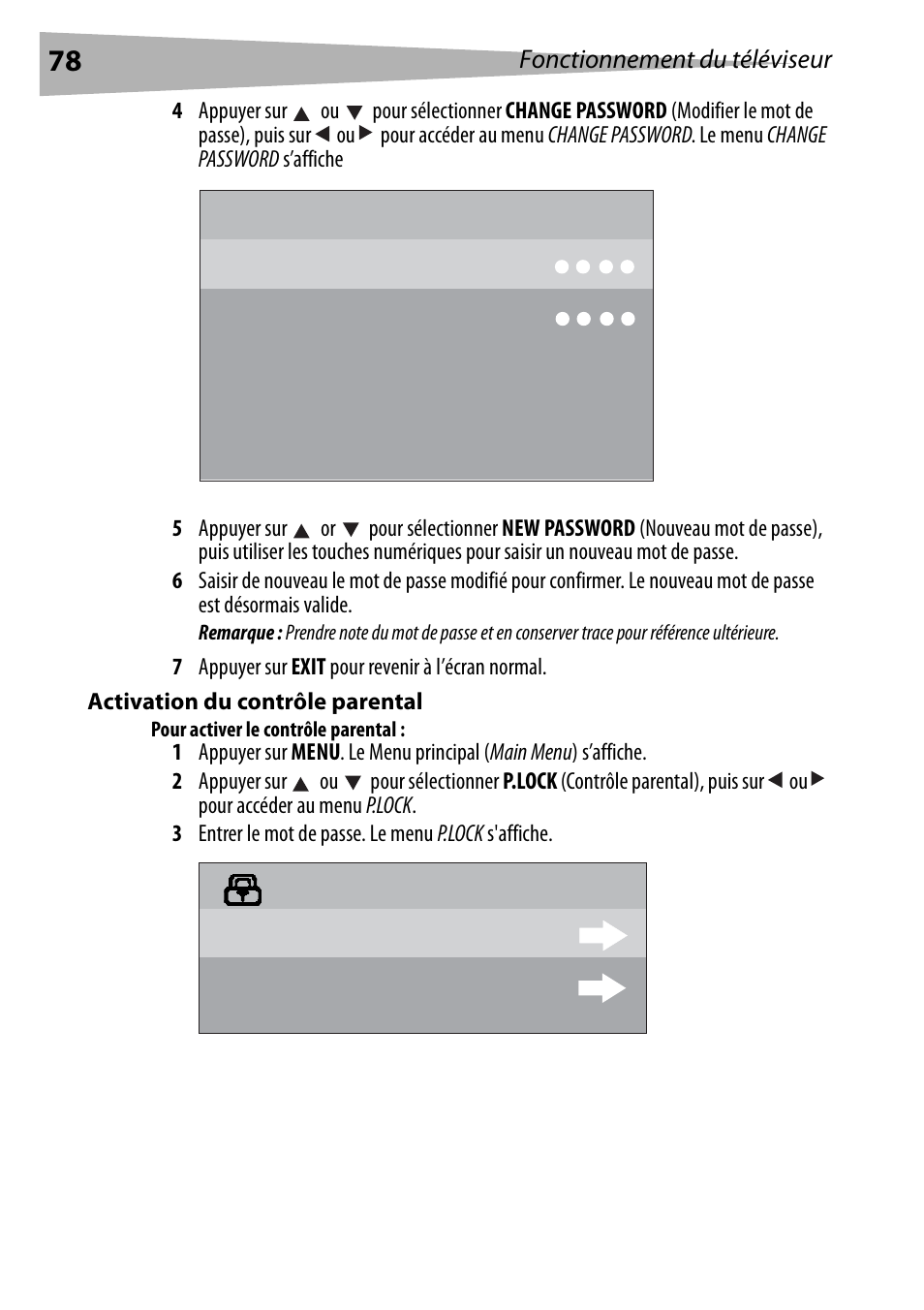 Activation du contrôle parental, Pour activer le contrôle parental | Dynex DX-R20TV User Manual | Page 78 / 142