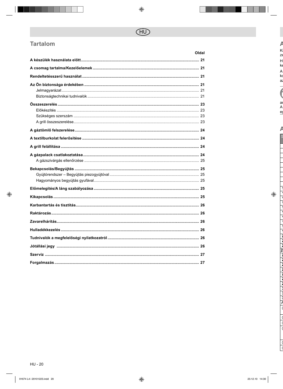 Tartalom | Florabest 3201 User Manual | Page 20 / 58