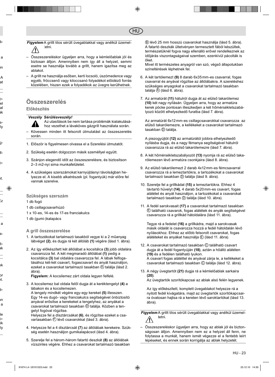 Összeszerelés | Florabest 3201 User Manual | Page 23 / 58