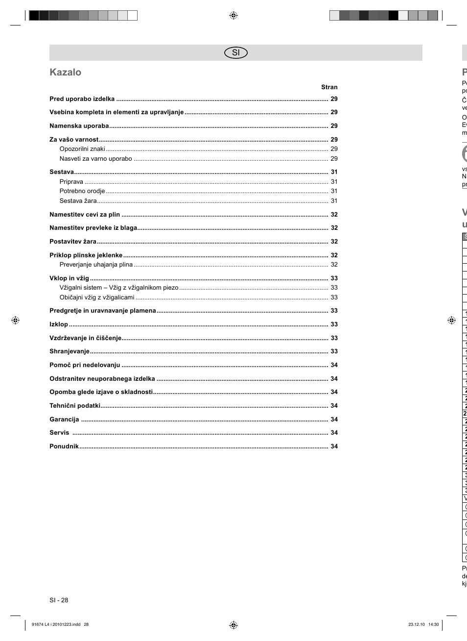 Kazalo | Florabest 3201 User Manual | Page 28 / 58