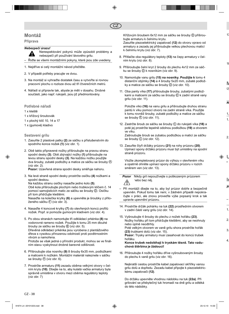 Montáž | Florabest 3201 User Manual | Page 38 / 58