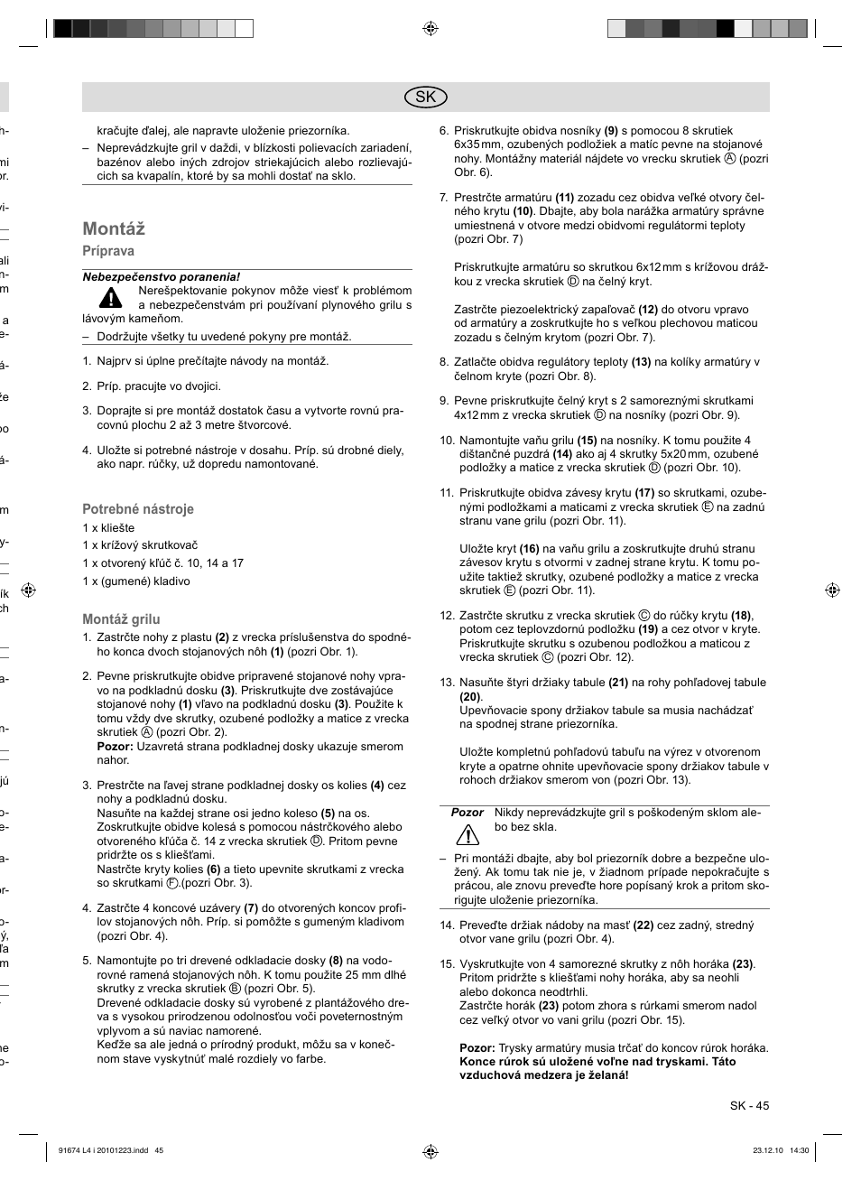 Montáž | Florabest 3201 User Manual | Page 45 / 58