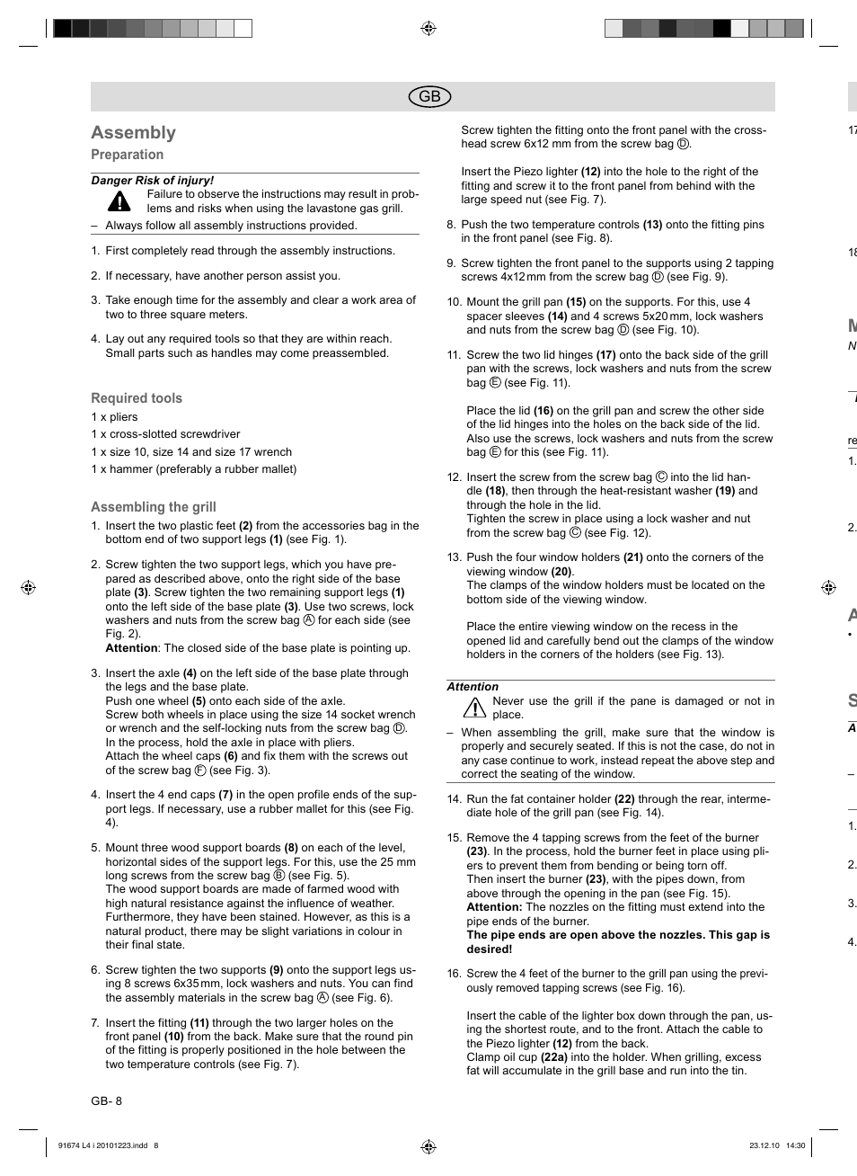 Assembly | Florabest 3201 User Manual | Page 8 / 58