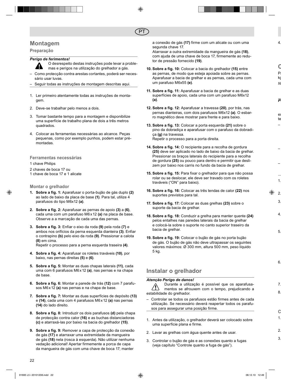 Montagem, Instalar o grelhador | Florabest 3202 User Manual | Page 22 / 38