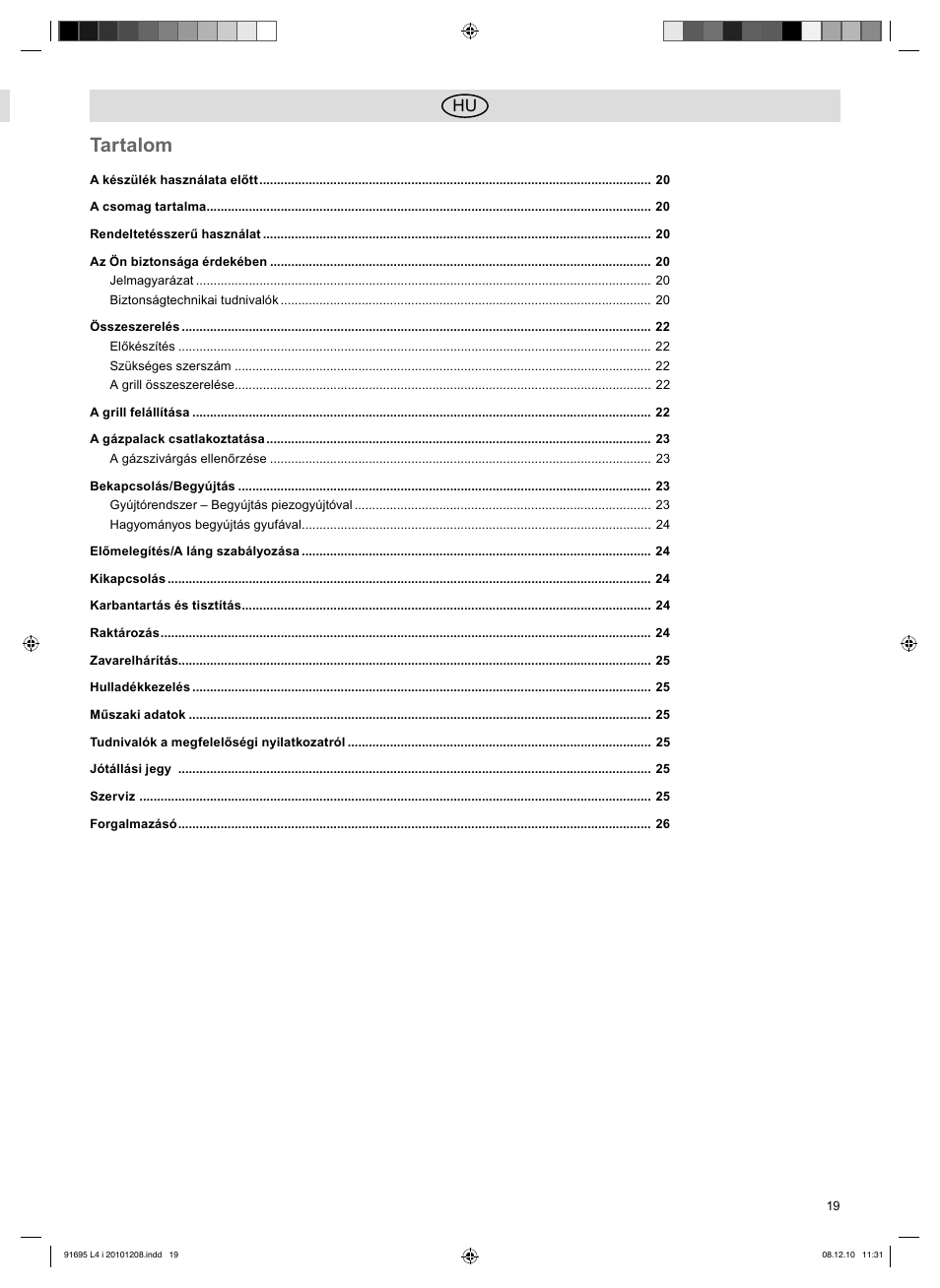 Tartalom | Florabest 3202 User Manual | Page 19 / 54