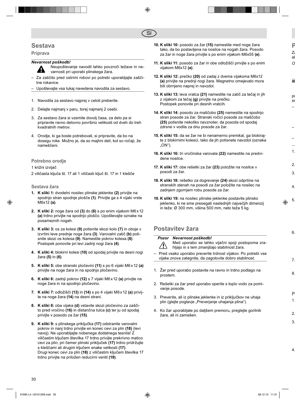 Sestava, Postavitev žara | Florabest 3202 User Manual | Page 30 / 54