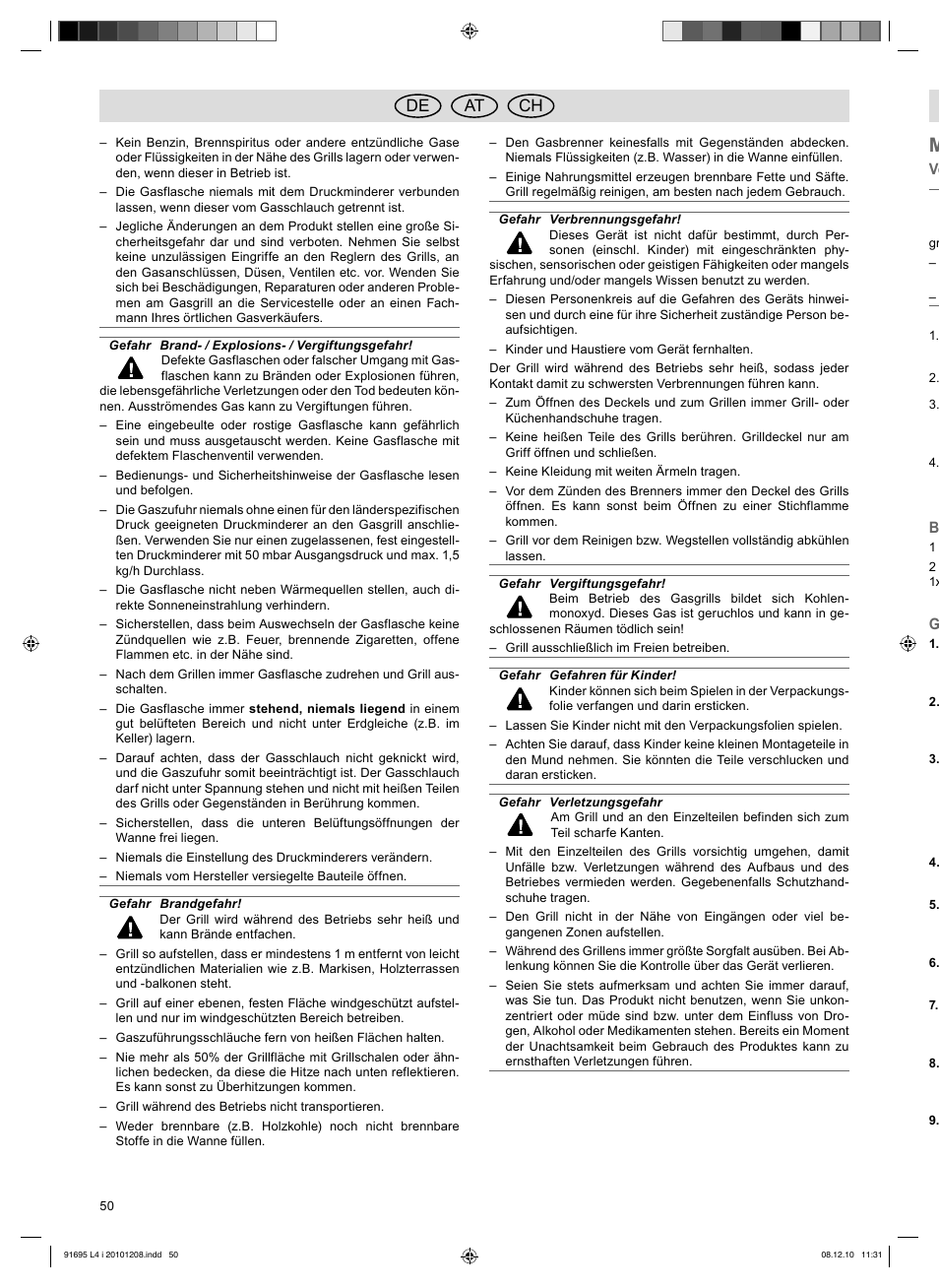 De at ch | Florabest 3202 User Manual | Page 50 / 54