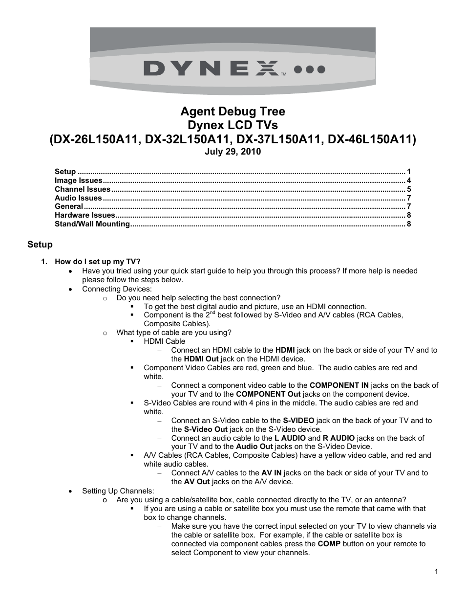 Dynex DX-26L150A11 User Manual | 8 pages