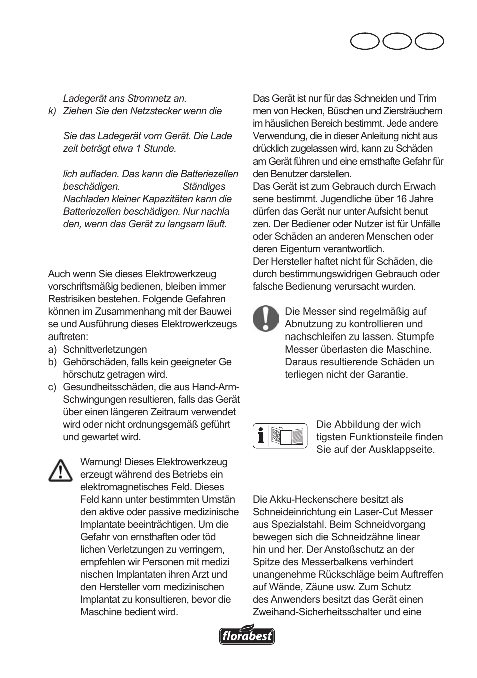 Verwendungszweck, Allgemeine beschreibung, De at ch | Florabest FAH 18 A User Manual | Page 105 / 118