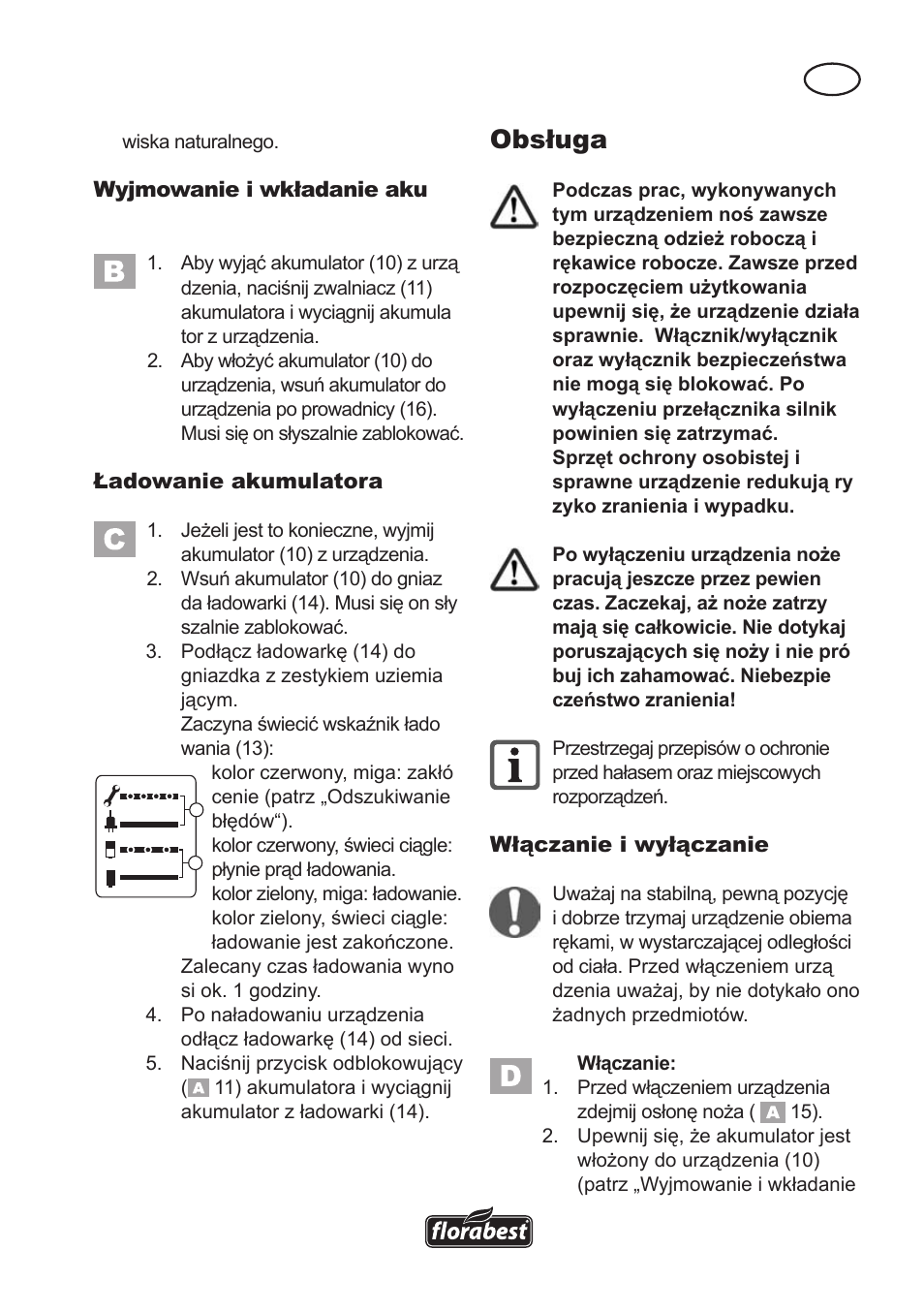 Obsługa | Florabest FAH 18 A User Manual | Page 25 / 118