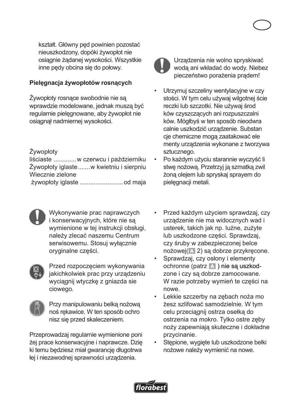 Oczyszczani i konserwacja | Florabest FAH 18 A User Manual | Page 27 / 118