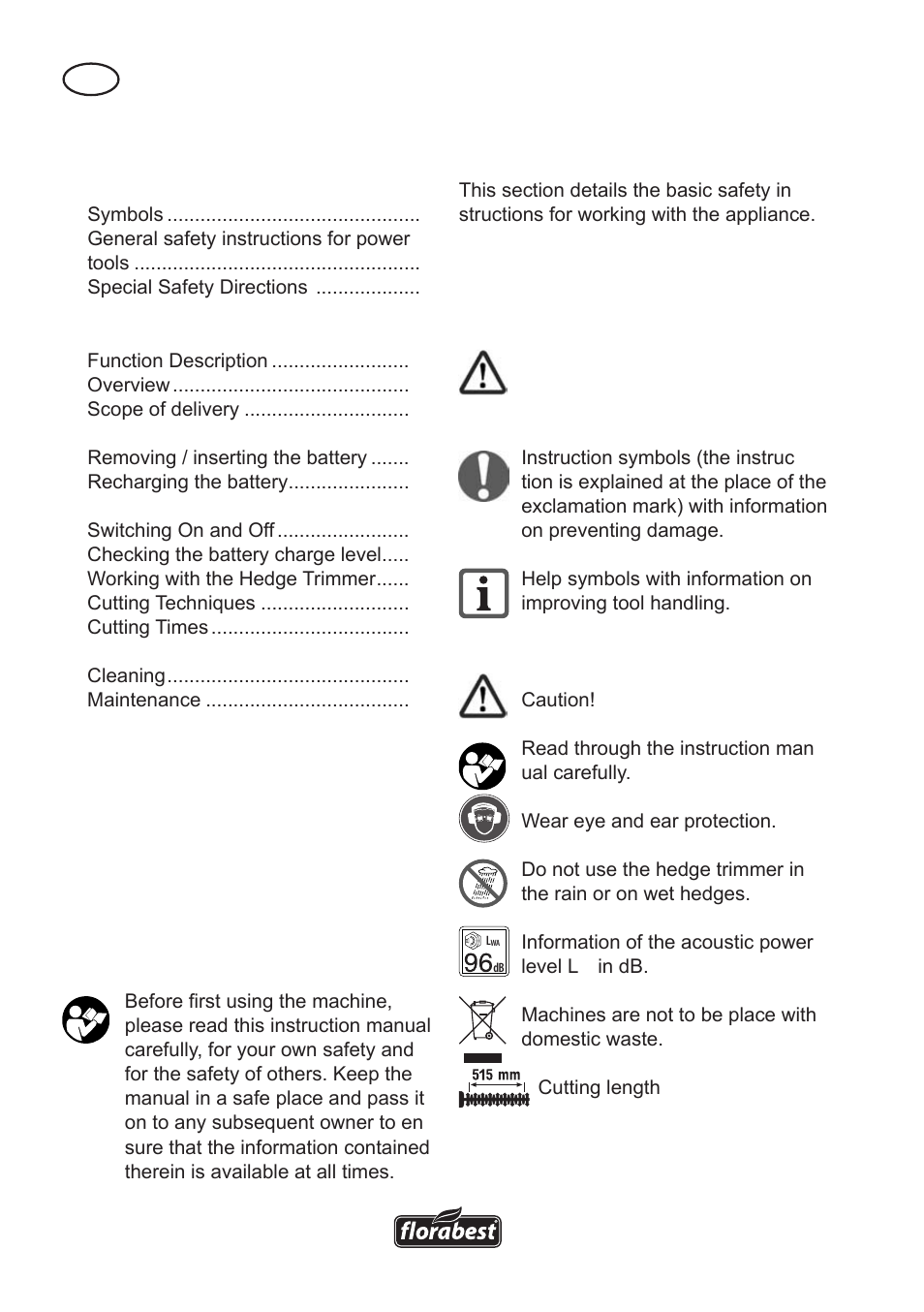 Content | Florabest FAH 18 A User Manual | Page 4 / 118