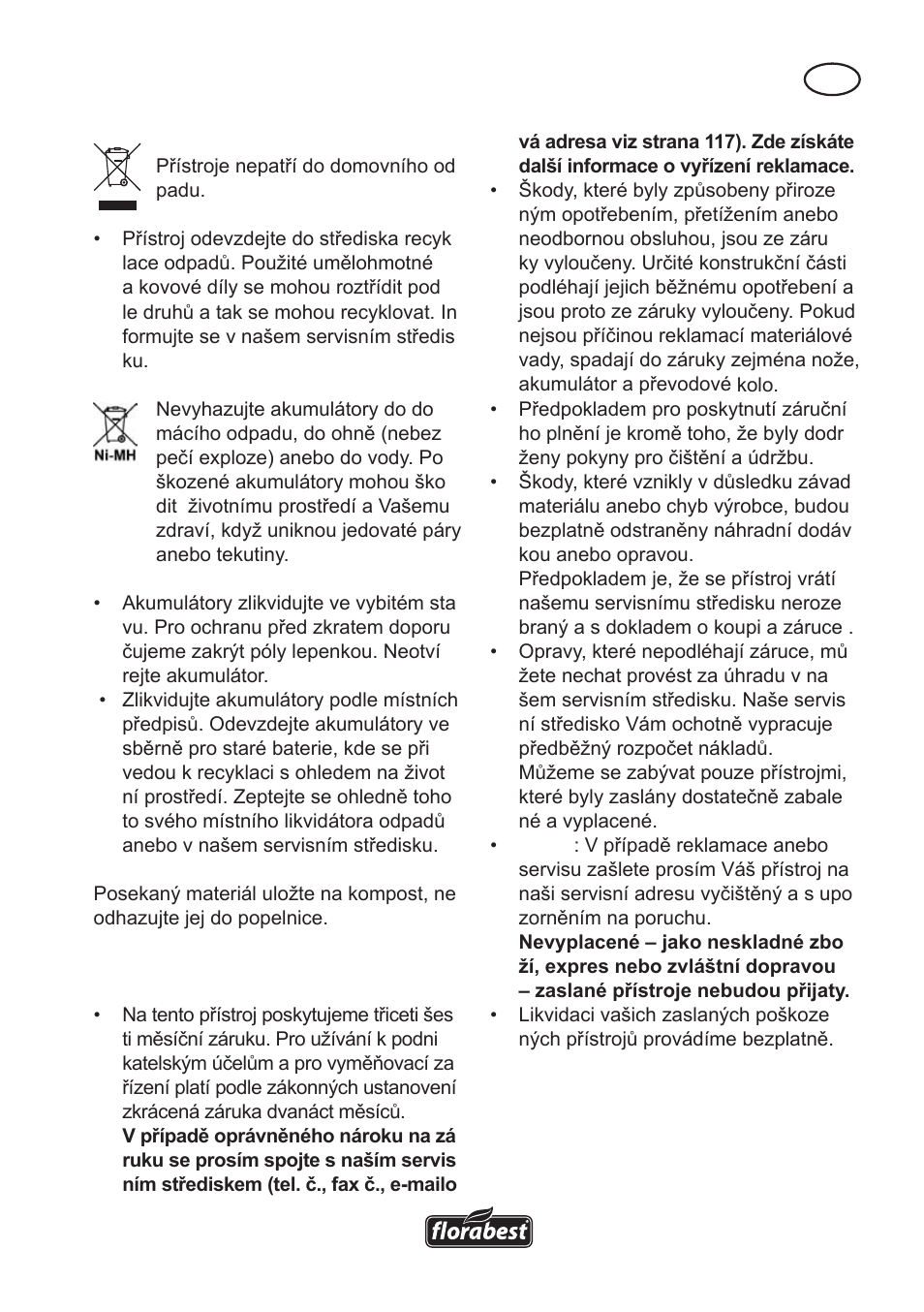 Záruka | Florabest FAH 18 A User Manual | Page 69 / 118