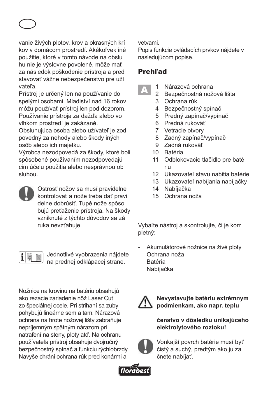 Všeobecný popis, Nabíjanie | Florabest FAH 18 A User Manual | Page 78 / 118