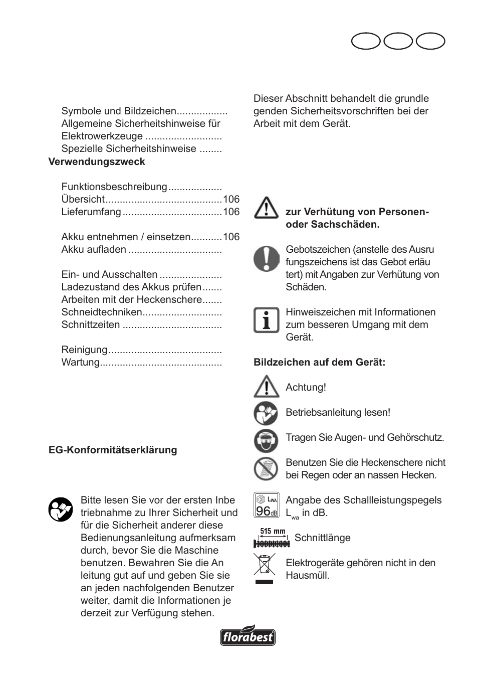 Inhalt, Sicherheitshinweise, De at ch | Florabest FAH 18 A User Manual | Page 99 / 118
