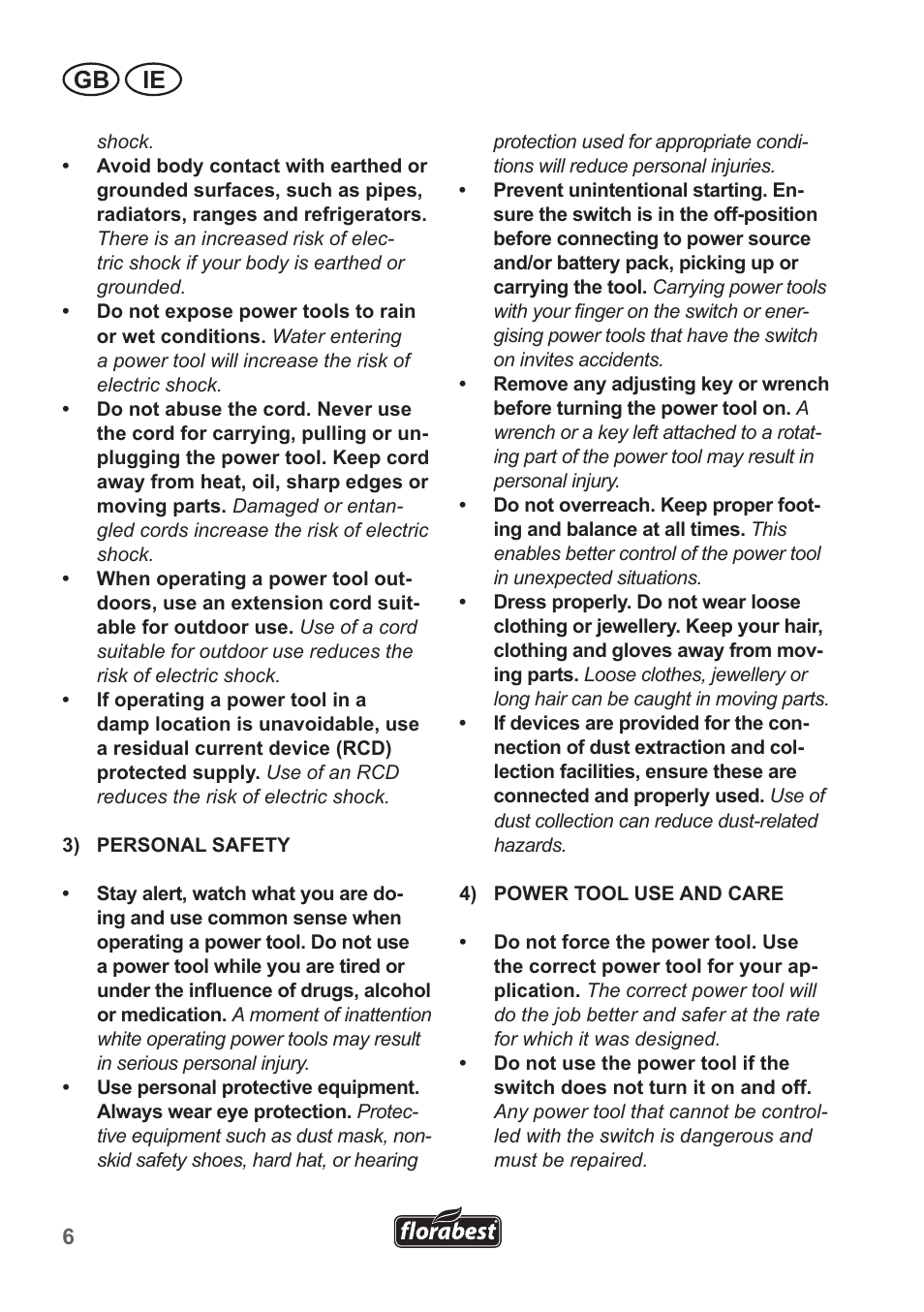 Gb ie | Florabest FGS 10 A1 User Manual | Page 6 / 18