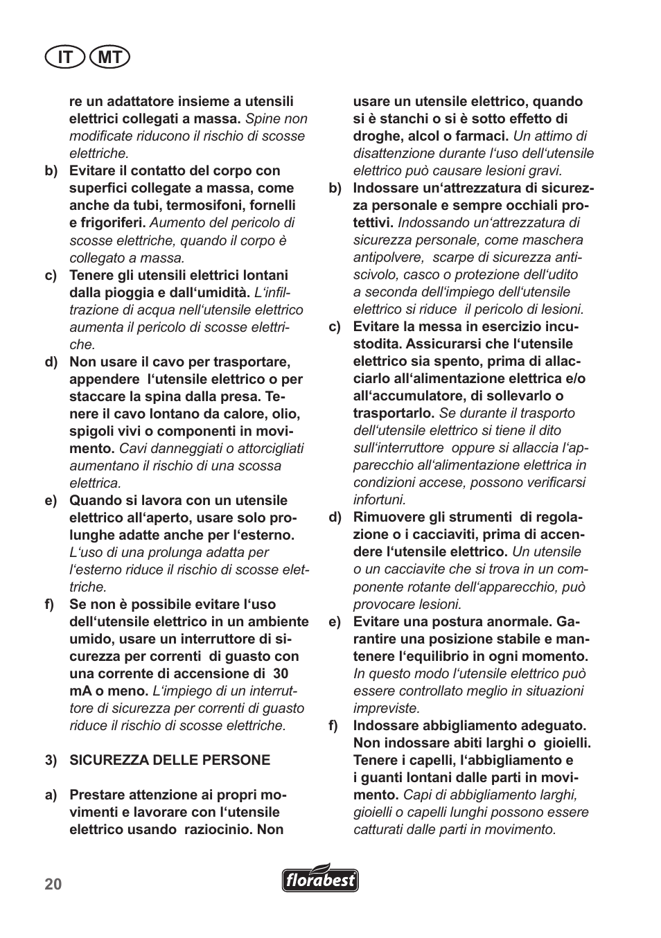 It mt | Florabest FGS 10 A1 User Manual | Page 20 / 78