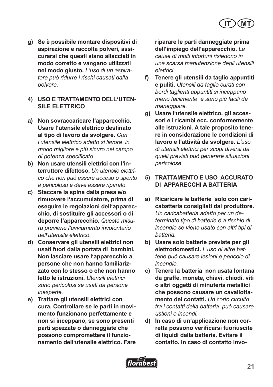 It mt | Florabest FGS 10 A1 User Manual | Page 21 / 78