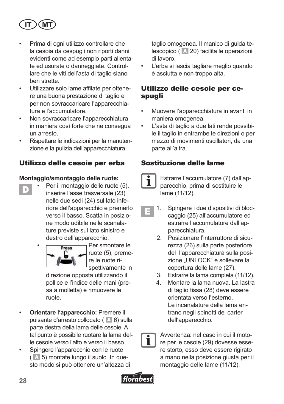 It mt | Florabest FGS 10 A1 User Manual | Page 28 / 78