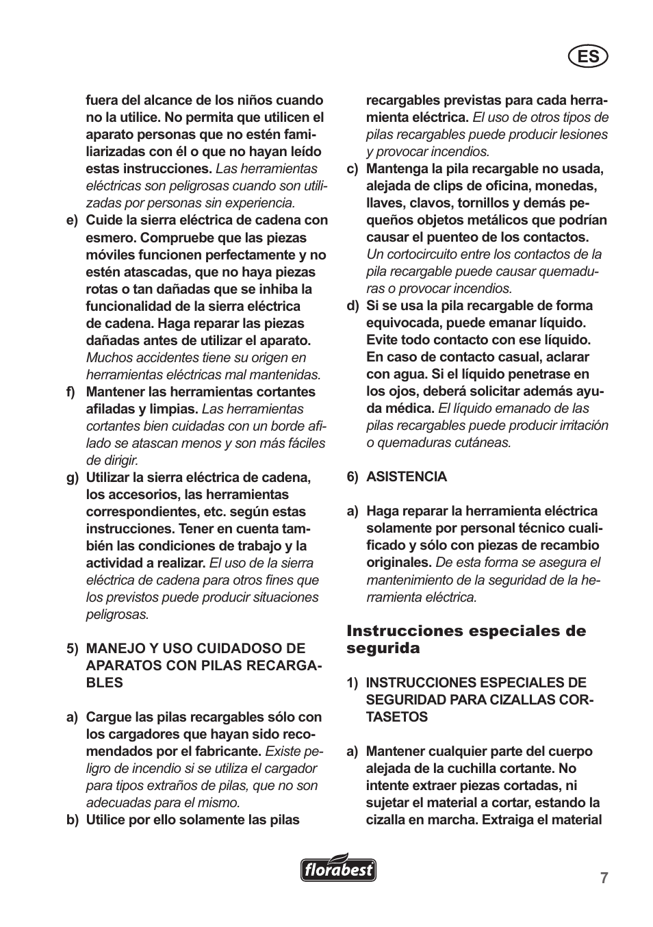 Florabest FGS 10 A1 User Manual | Page 7 / 78