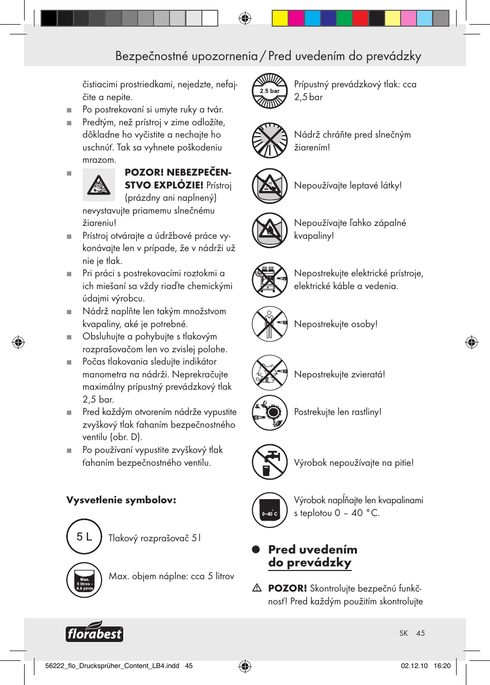 Pred uvedením do prevádzky | Florabest Z30597 User Manual | Page 43 / 53