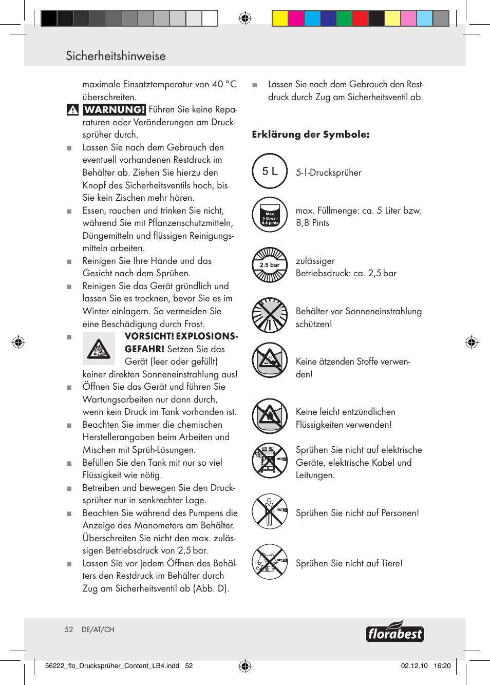 Sicherheitshinweise | Florabest Z30597 User Manual | Page 50 / 53
