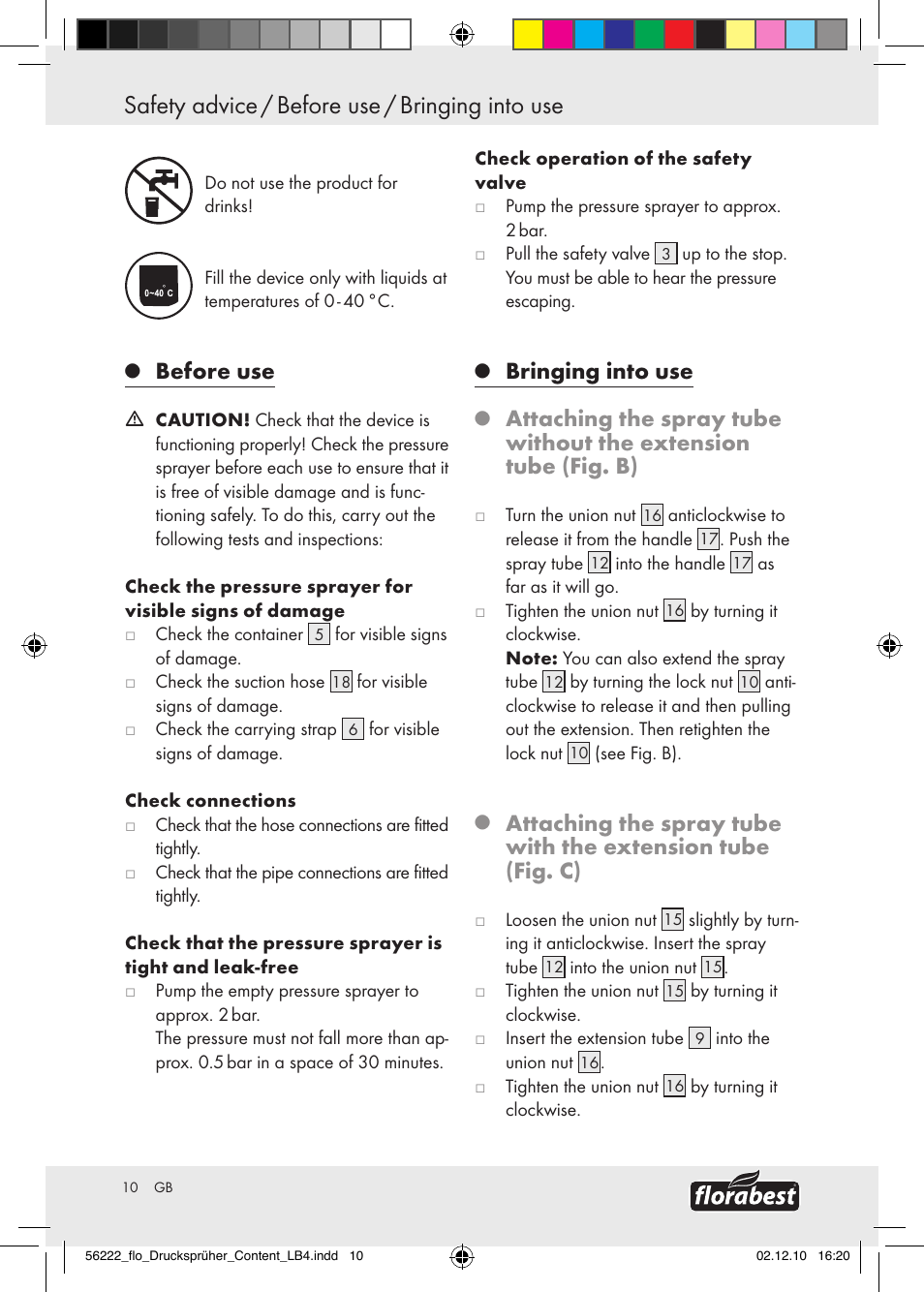 Before use, Bringing into use | Florabest Z30597 User Manual | Page 8 / 53
