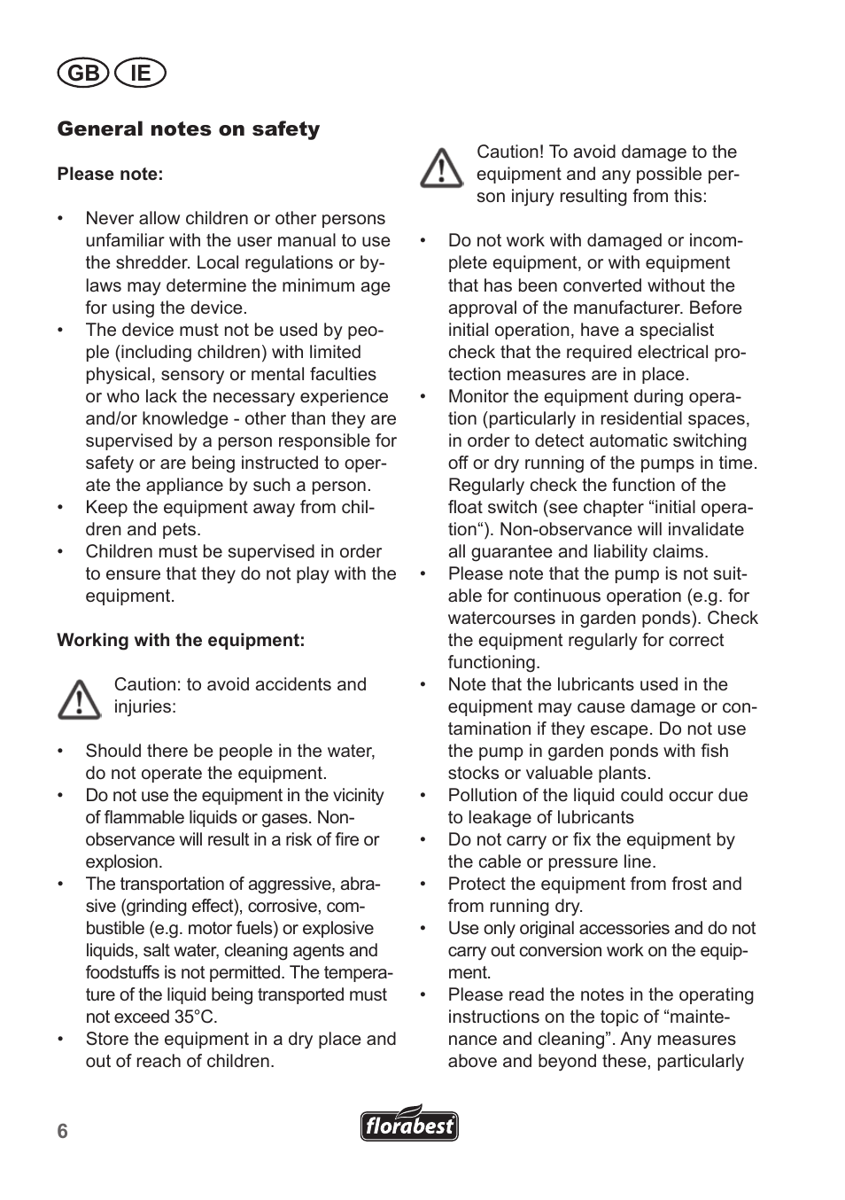 Gb ie | Florabest FRP 350 B1 User Manual | Page 6 / 18