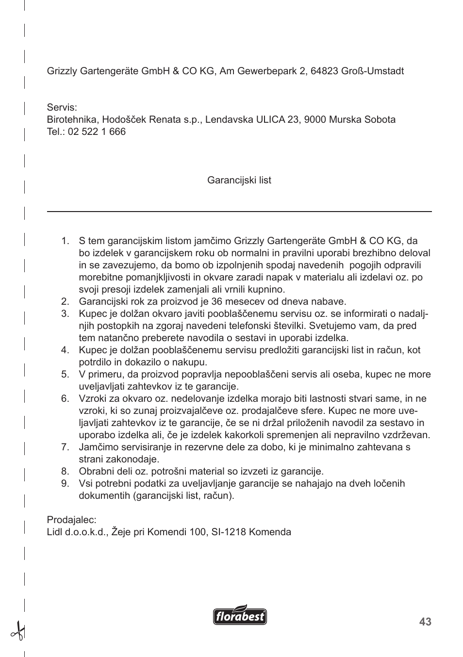 Florabest FRP 350 B1 User Manual | Page 43 / 90