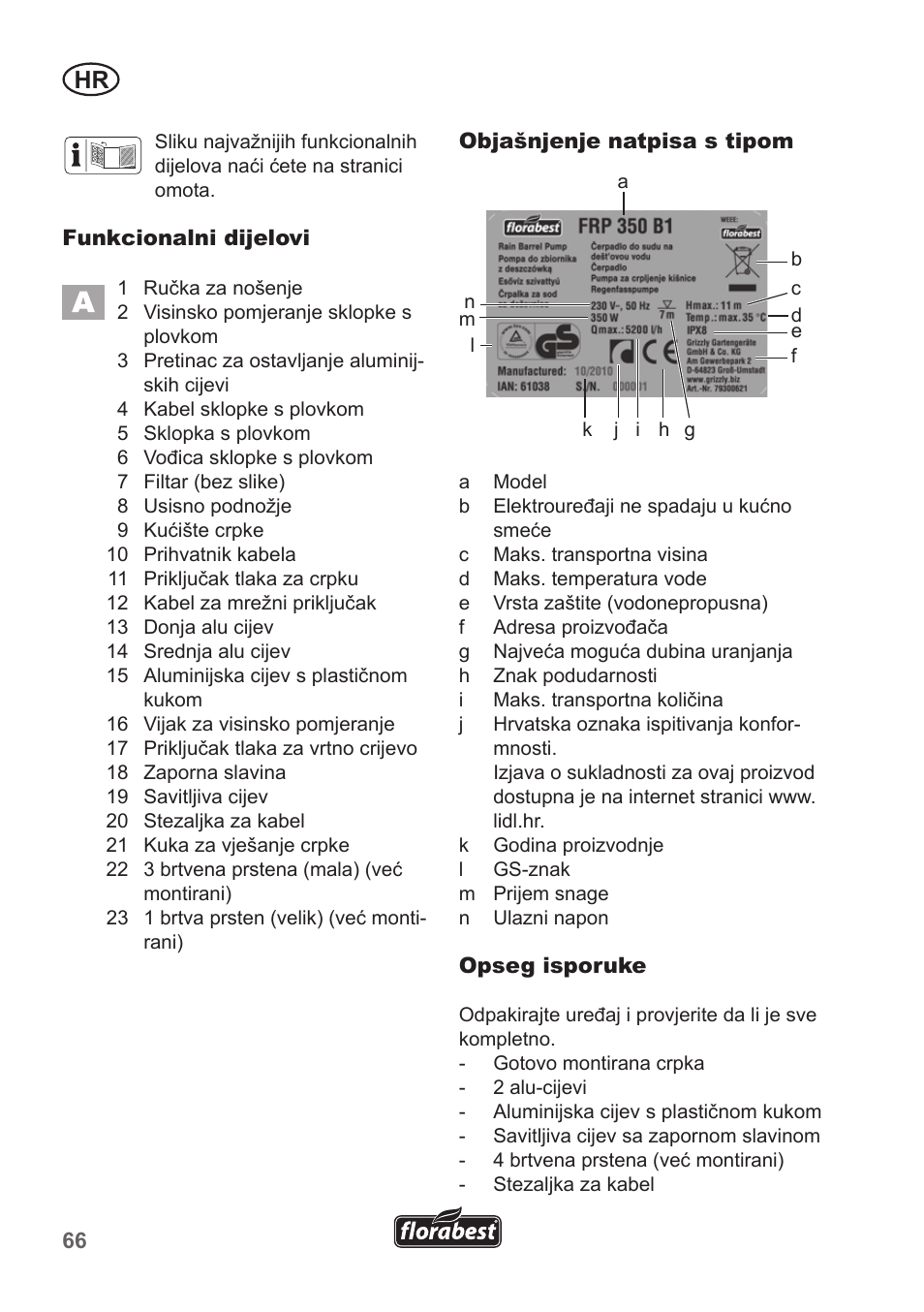 Florabest FRP 350 B1 User Manual | Page 66 / 90