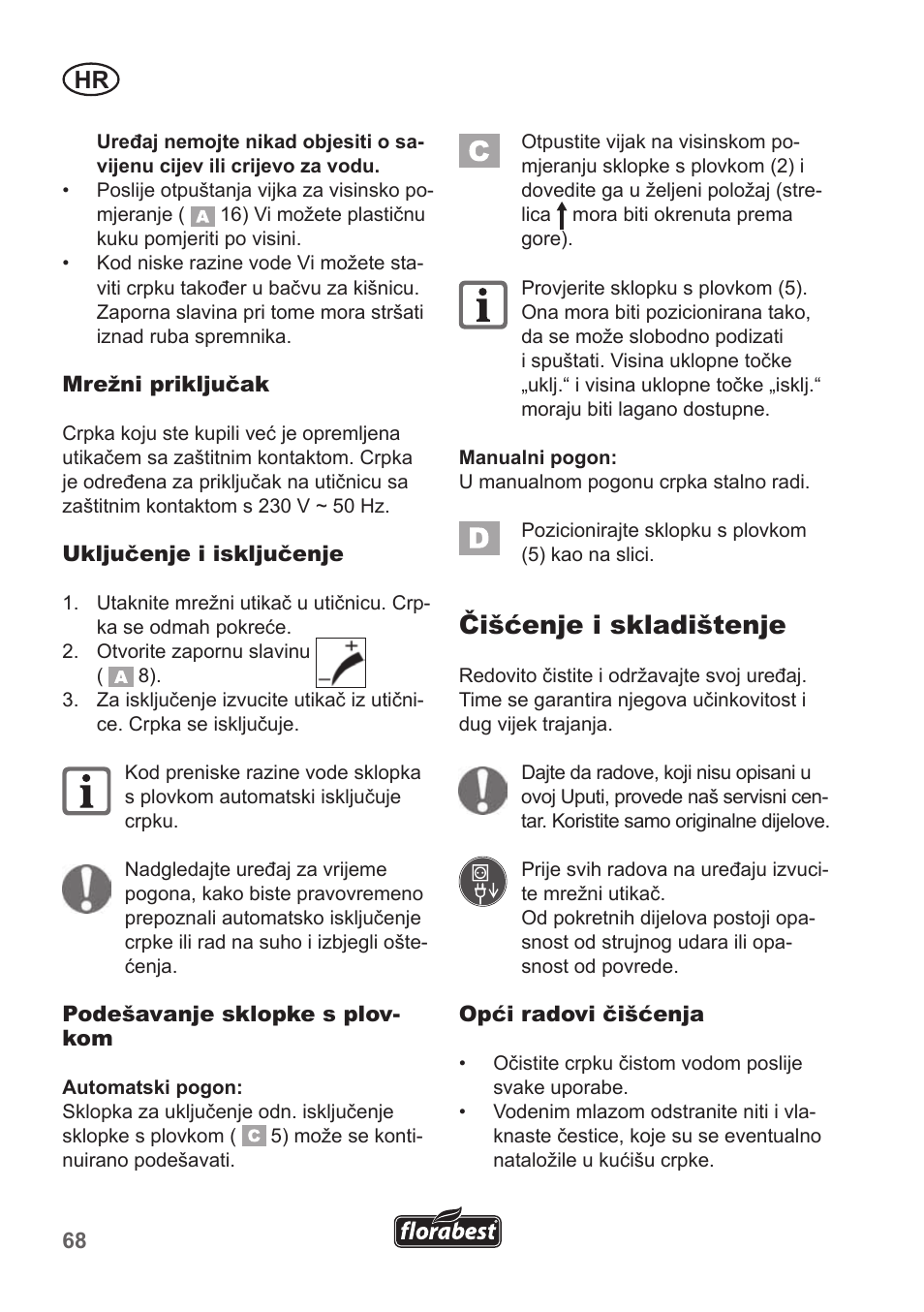 Čišćenje i skladištenje | Florabest FRP 350 B1 User Manual | Page 68 / 90